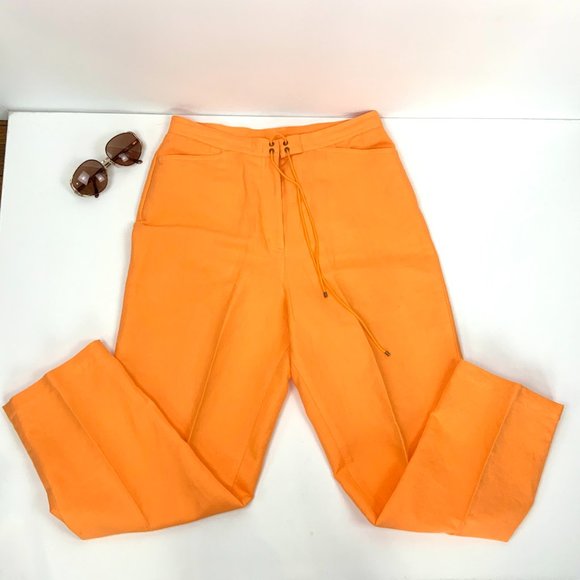 Talbots High Waisted Tapered Leg Irish Linen Pants Sz 10 - Picture 8 of 16